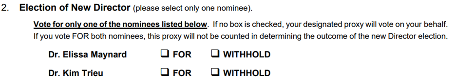 DDWA Contested Ballot